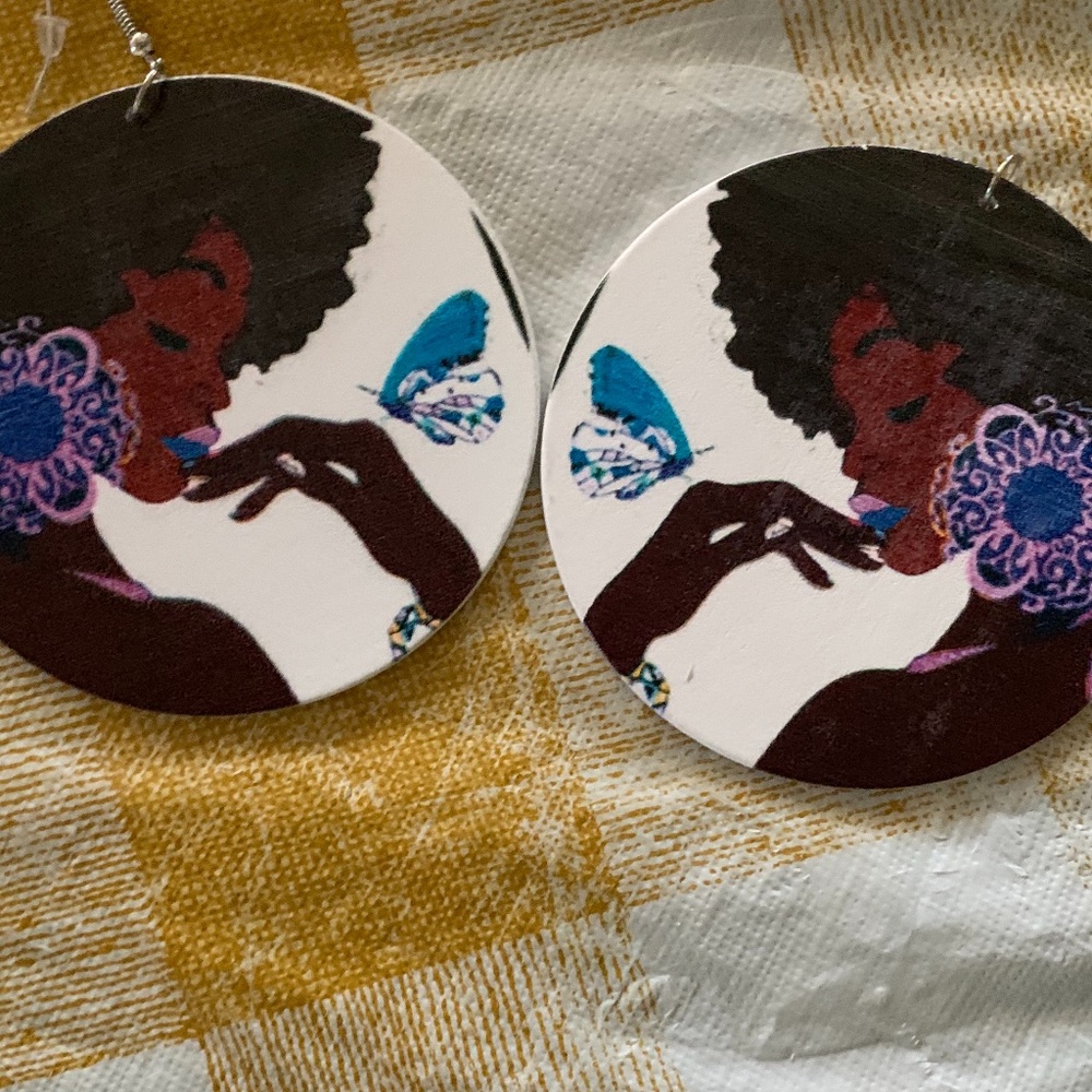 Afro Earrings (Purple)